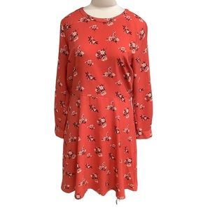 Loft Rust Color Wildflower Floral Dress Size 12P